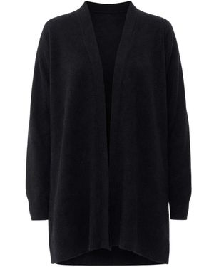 C.T.Plage Langer Cardigan Mit Knöpfen - Schwarz