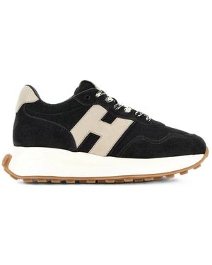 Hogan Schoenen ,Zwart ,Leer H641 Allacciato H Patch