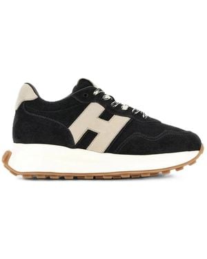 Hogan Schoenen ,Zwart ,Leer H641 Allacciato H Patch