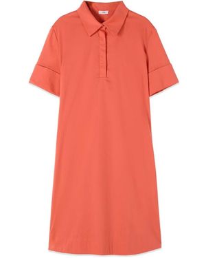 Oltre Hemdblusenkleid Aus Popeline - Rot