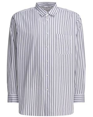 Comme des Garçons Gestreepte Button-Down Overhemd - Blauw