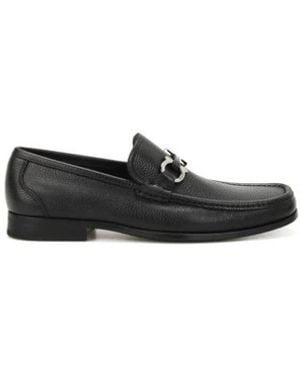 Ferragamo Schoenen ,Zwart ,Leer Gancini Bit Loafers