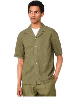 Officine Generale Short Sleeve Shirts - Green