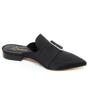 MyChalom Schoenen ,Zwart ,Satijn Satijnen Schoenen Met Sabot Stijl