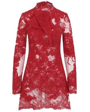 Ermanno Scervino Spitzen-Minikleid - Rot
