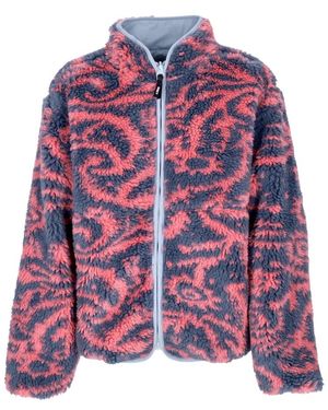 Obey Jassen ,Veelkleurig ,Polyester Omkeerbare Sherpa Jas Koraal Multi - Paars