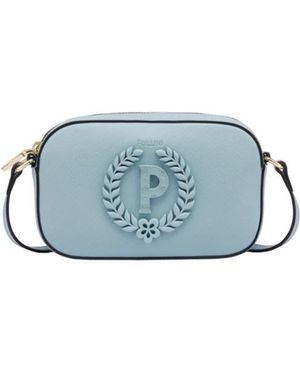 Pollini Tassen ,Blauw ,Schoudertas Met Centraal Logo