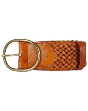 Dragon Diffusion Weave Oval Handgeweven Leren Riem - Bruin