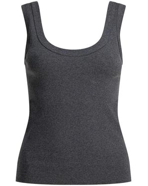 Brunello Cucinelli Tops ,Grijs ,Ribgebreide Tanktop