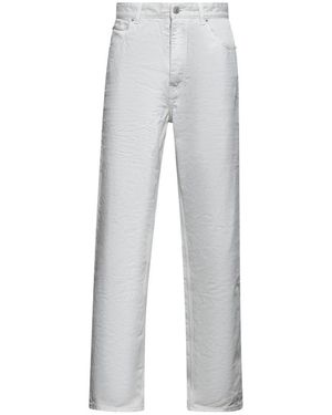 Balenciaga Witte Loose Fit Jeans - Grijs