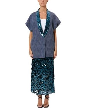 Pink Memories Maxi Skirts - Blue