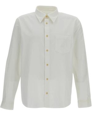 A.P.C. Baumwoll-Leinen-Hemd - Weiß