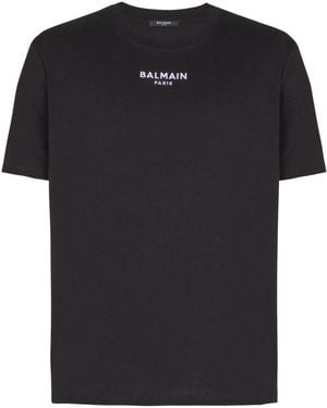 Balmain T-Shirt Mit Bamain Paris-Stickerei - Schwarz