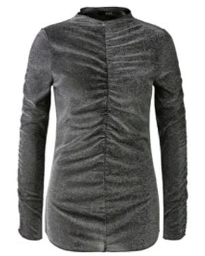 Ouí Klassieke Ronde Hals Langarm Shirt - Grijs