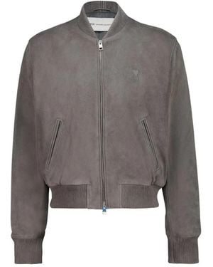 Ami Paris Leather Jackets - Gris