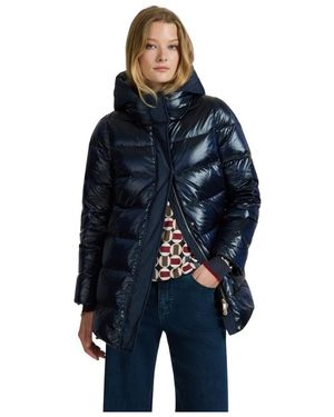 Elena Miro Lange Donsjas Met Afneembare Capuchon - Blauw