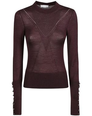 Rabanne Rundhals-Pullover Mit Langen Ärmeln - Lila