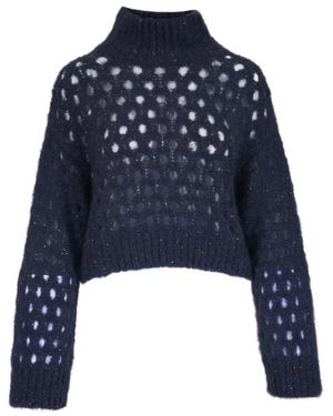 Brunello Cucinelli Elegante Gebreide Kleding Voor Vrouwen - Blauw