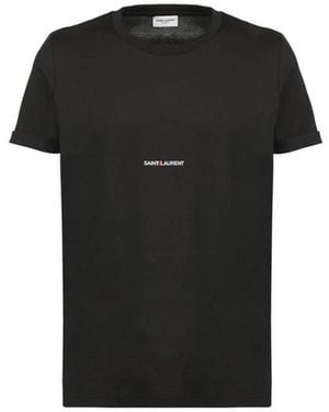 Saint Laurent Cotton Jersey T-Shirt - Schwarz