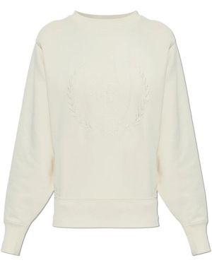 Anine Bing Hoodies & Sweatvesten ,Katoen Harry Gekrompen Signet Sweatshirt - Wit