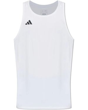 adidas Fitness ,Wit ,Polyester Adizero Essentials Running Singlet