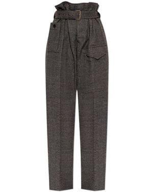 Etro Woll Faltenhose - Grau
