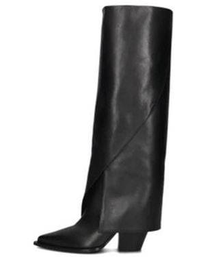 Strategia Schwarze Leder Damenstiefel