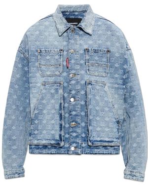 DSquared² Jassen ,Blauw ,Katoen Light Wash Jean Jacket