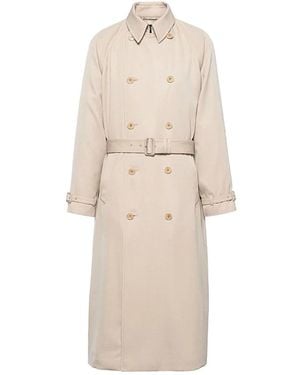 Prada Nude & Neutrals Wool Trench For Ss24 - Natural