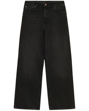Holzweiler Jeans ,Zwart ,Katoen Wijde Pijp Jeans Met Relaxte Pasvorm