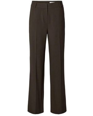 SELECTED Wijde Elegante Broek Met Zakken - Grijs