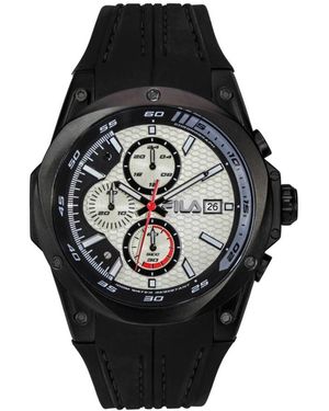 Fila Herren Armbanduhr Style 51 Mm Chronograph Armband Silikon 38-823 - Schwarz