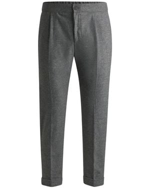 HUGO Schmale Passform Flanellhose Grau