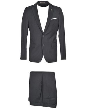 Paoloni Single Breasted Suits - Black