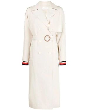 Sonia Rykiel Stripe Belted Trench Coat - Natur