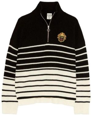 Five Jeans Pull Marinière - Schwarz