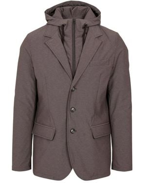 Herno Jassen ,Bruin ,Katoen Blazer Met Capuchon