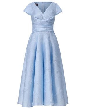 Talbot Runhof Blumig Besticktes Abendkleid - Blau
