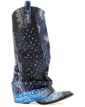 R13 Cowboy Boots - Bleu