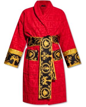 Versace Nachtkleding ,Rood ,Katoen Badjas Met Logo