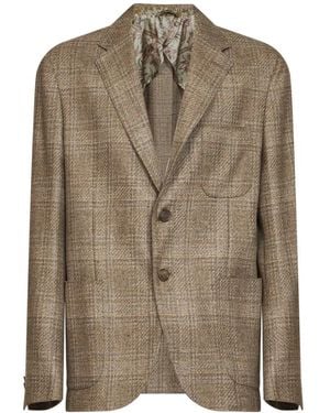 Etro Wollblazer Mit Paisley-Futter - Grün