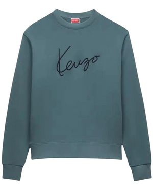KENZO Signature Geborduurd Sweatshirt - Blauw