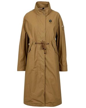 Blauer Parkas - Marrón