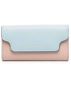 Marni Accessoires ,Groen ,Leer Aquamarijn Leren Sleutelhouder Portemonnee - Blauw