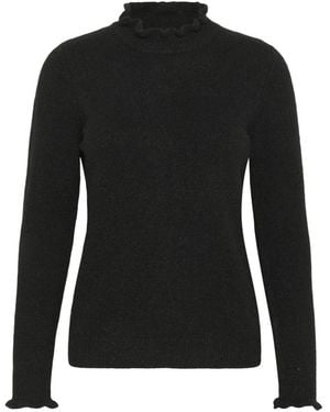 Inwear Truien & Vesten ,Zwart ,Wol Zwarte Pullover Trui Stijlvol Comfort