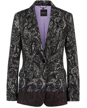 Marc Cain Jassen ,Zwart ,Leer Geklede Longline Blazer