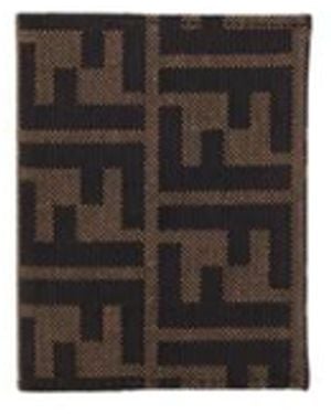 Fendi Accessoires ,Zwart ,Katoen Business Card C Ff Jacquard