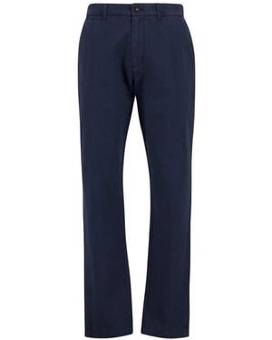 Barbour Baumwoll-Leinen-Hose Mit Geradem Schnitt - Blau
