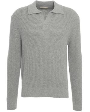 Daniele Fiesoli Kasjmier Polo Kraag Gebreide Trui Grigio - Grijs