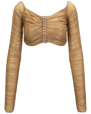 Elisabetta Franchi Long Sleeve Tops - Marrone